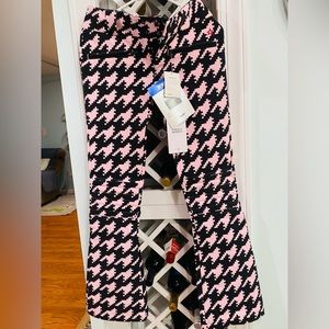 NWT Perfect Moment Aurora Houndstooth Flare Pant Size S Black Pink